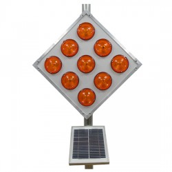 Đèn cảnh báo giao thông năng lượng mặt trời 9 bóng SW400-24H
