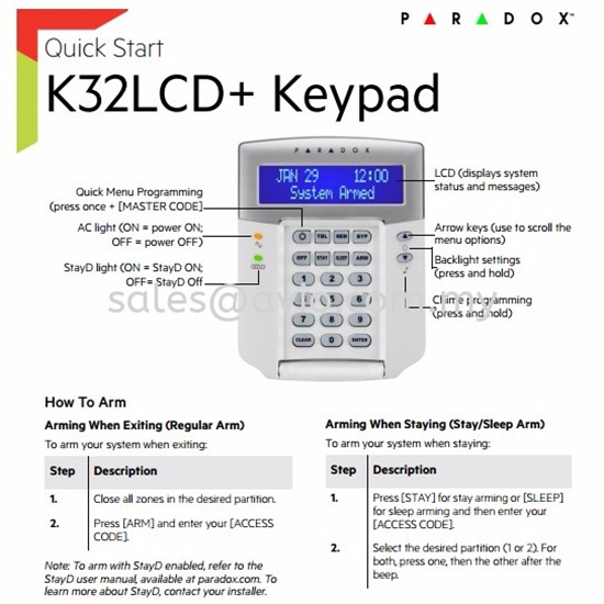 Bàn phím có dây Paradox K32LCD+1