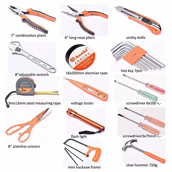 Bộ dụng cụ sửa chữa điện 22 món ASAKI AK 9822 1
