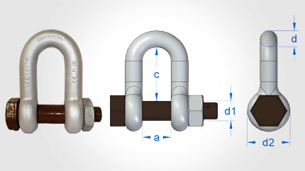 Ma ní chữ D chốt an toàn GUNNEBO A0835 1