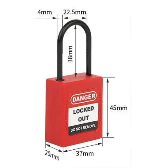Ổ khóa an toàn còng khóa bằng thép 4mm PROLOCKEY KD-P38SSD4