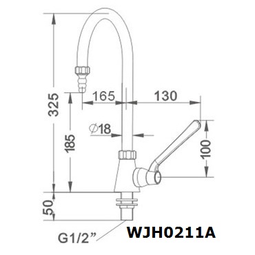 Vòi rửa phòng thí nghiệm WJH0211A 1