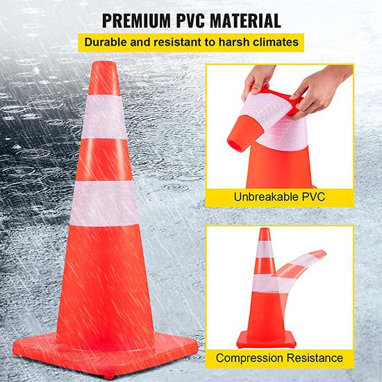 Nón an toàn giao thông nhựa PVC 1 vòng phản quang 70cm TC80