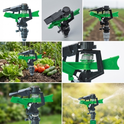 Béc tưới cánh đập chỉnh góc xoay 360 độ đuôi cá ren ngoài 21mm B-121 ĐC