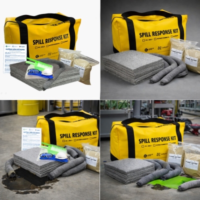 Bộ ứng phó nhanh dầu và hóa chất tràn vãi 30L PetroChemical Spill Kit PF117