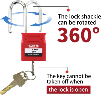 Ổ khóa an toàn cùm thép 38mm PROLOCKEY KD-CP38S-RED