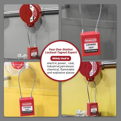 Ổ Khóa LOTO Cáp Thép PROLOCKEY PC175D3.2 | Thân Nylon, Giữ Chìa, Linh Hoạt Cách Điện