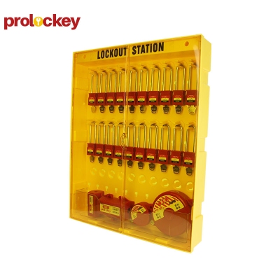 Tủ LOTO tích hợp 20 ổ khóa, 2 khóa van cổng và 2 khóa phích cắm PROLOCKEY LG13