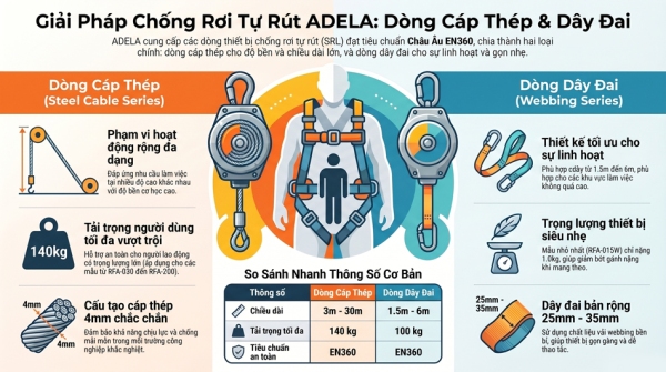 Hộp dây cứu sinh tự rút 15m ADELA RFA-150