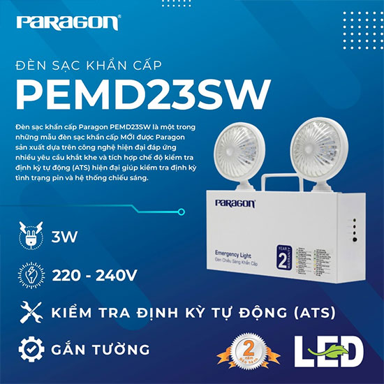 Đèn chiếu sáng khẩn cấp Paragon PEMD23SW 2