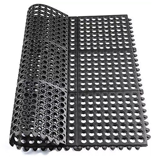 Thảm cao su lót sàn chống trượt màu đen WG-710, Thảm cao su cho nhà bếp chống mỏi và trơn trượt WG-710